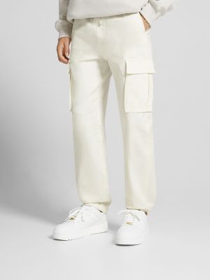 Pantalon cargo Bershka blanc