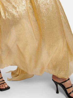 Μεταξωτή μάξι φόρεμα Petar Petrov χρυσό