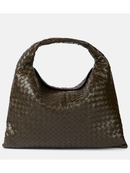 Δερμάτινη τσάντα shopper Bottega Veneta πράσινο