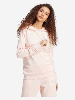 Pamut kapucnis melegítő felső Adidas Originals rózsaszín