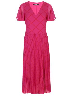 Плиссированное платье Karl Lagerfeld розовое