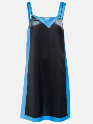 Satynowa sukienka z nadrukiem Loewe czarna
