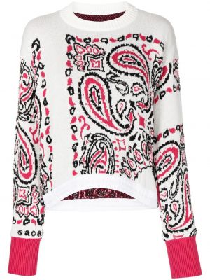 Paisley lang genser Sacai hvit