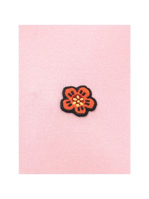 Sudadera con bordado de lana de tela jersey Kenzo rosa