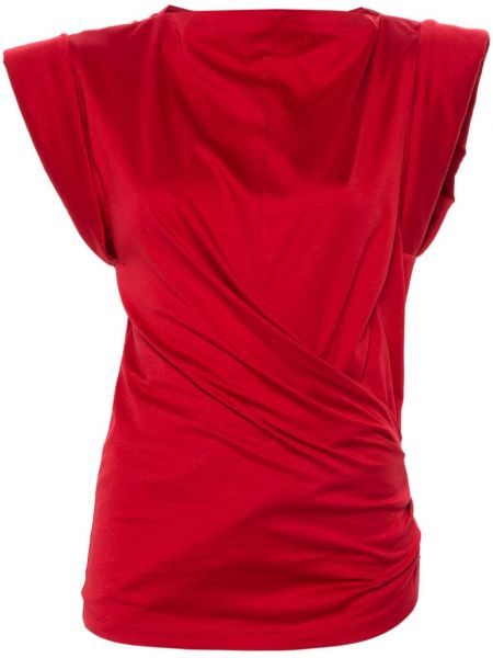 Kokvilnas t-krekls Isabel Marant sarkans