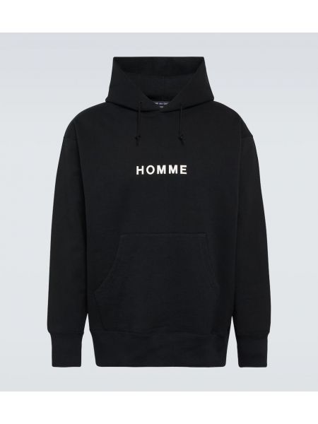 Pamučna hoodie s kapuljačom od jersey Comme Des Garçons Homme crna