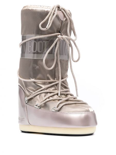 Saténové sněžné boty Moon Boot šedé