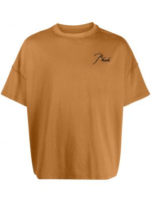 T-shirt ricamato Rhude marrone