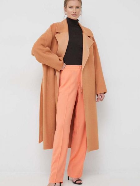 Vuneni kaput oversized Calvin Klein narančasta