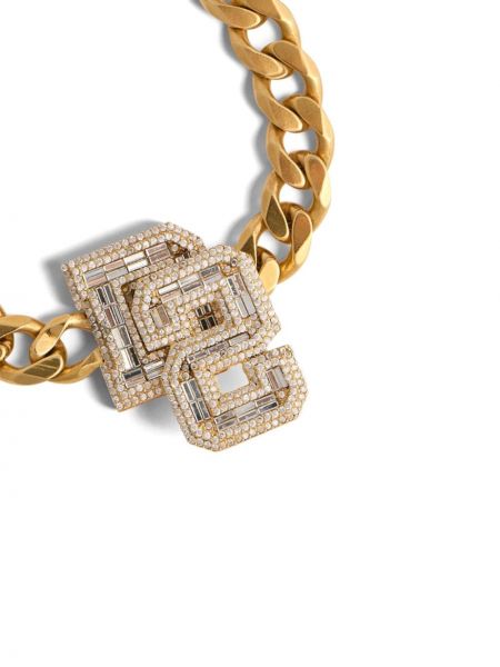 Křišťálový náhrdelník Dsquared2 zlatý