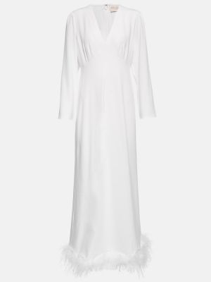 Dlouhé šaty z peří Rixo bílé