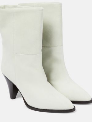 Велурени обувки до глезена Isabel Marant бяло