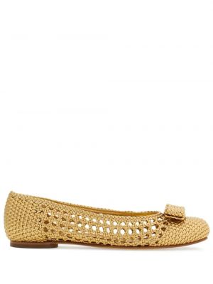 Nizki čevlji z lokom Ferragamo zlata