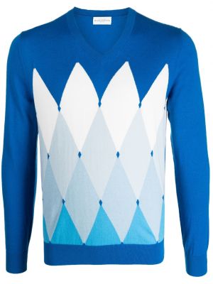 Аргайл пуловер Ballantyne синьо
