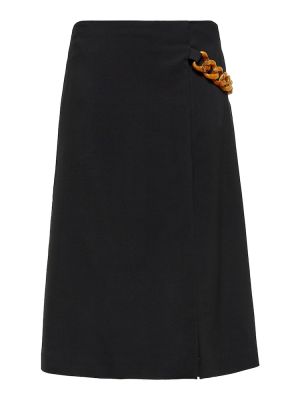 Vlněné midi sukně Stella Mccartney - černá