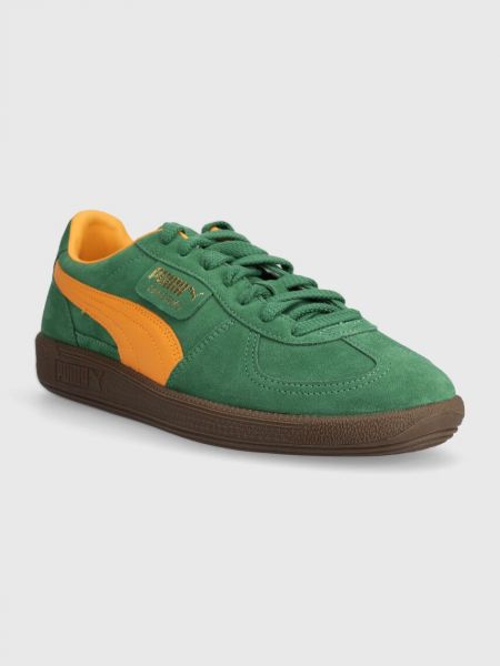 Sneakersy zamszowe Puma zielone