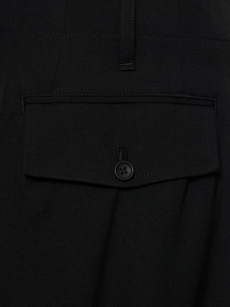 Gyapjú nadrág Yohji Yamamoto fekete