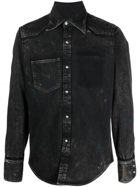 Giacca di jeans con bottoni Maison Margiela nero