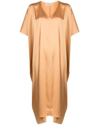 Σατέν φόρεμα με λαιμόκοψη v Blanca Vita χρυσό