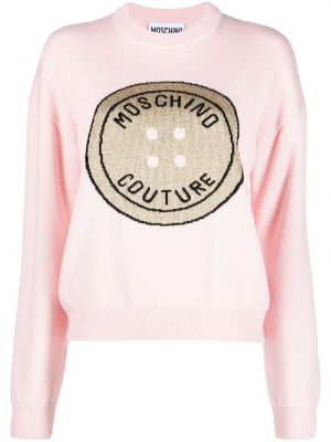 Pull en laine Moschino rose