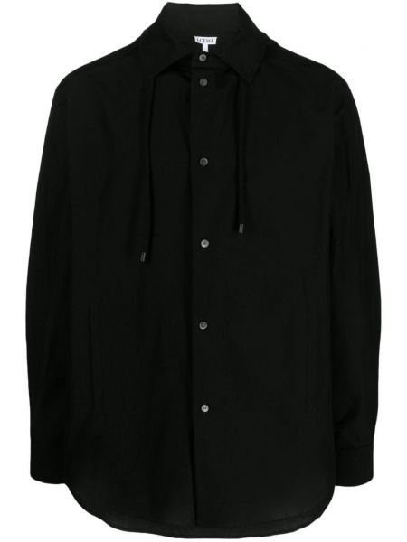 Bombažna srajca iz žakarda Loewe črna
