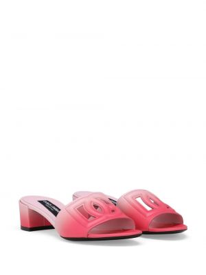 Kožené sandály Dolce & Gabbana růžové