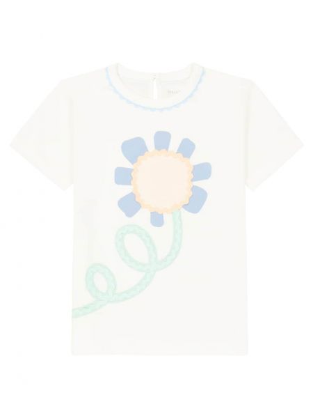 Jersey trykt bomull t-skjorte for jenter Stella Mccartney Kids hvit