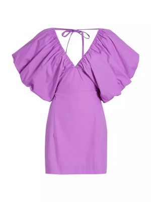 Платье мини с пышными рукавами Swf фиолетовое