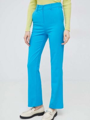 Spodnie z wysoką talią United Colors Of Benetton niebieskie
