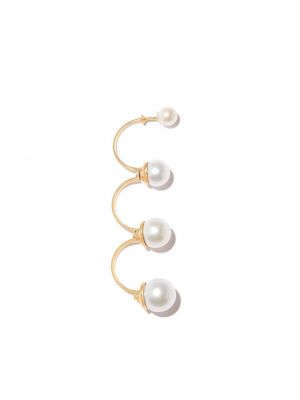Boucles d'oreilles avec perles à boucle Delfina Delettrez jaune