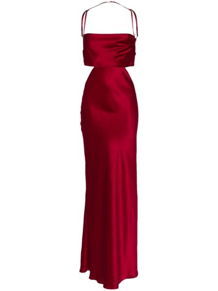 Μεταξωτή βραδινό φόρεμα Michelle Mason κόκκινο