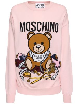 Bavlněný svetr Moschino růžový