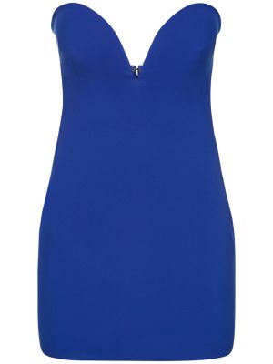 Krepp v-nyakú mini ruha Mônot kék
