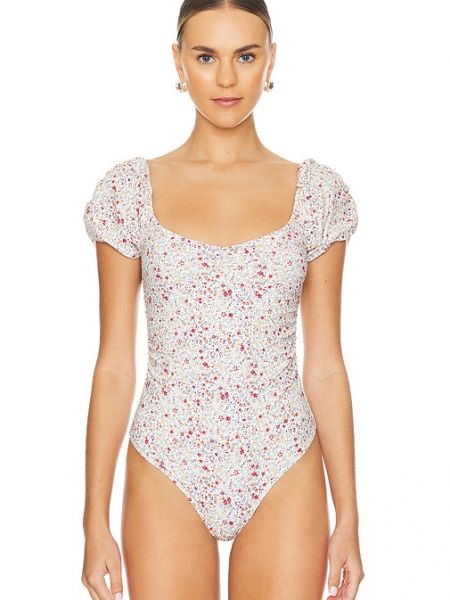 Baskılı çiçek body Free People mavi