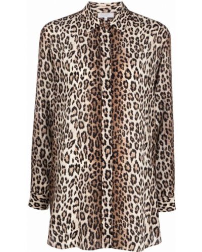 Camisa con estampado leopardo Antonelli marrón