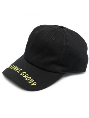 Bombažna kapa s šiltom z vezenjem 44 Label Group črna