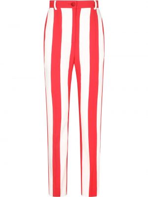 Pantalones rectos de cintura alta a rayas Dolce & Gabbana rojo