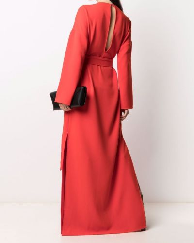 Vestido de noche de cuello redondo Ami Paris rojo