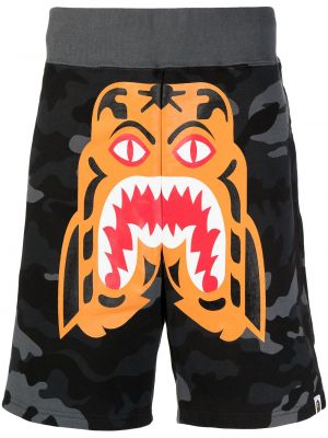 Kamuflere trykt bermudashorts A Bathing Ape® svart