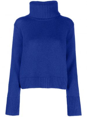 Maglione ricamata di lana in jersey Polo Ralph Lauren blu