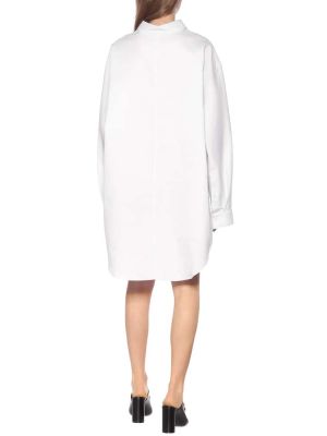 Βαμβακερή μίντι φόρεμα Balenciaga λευκό