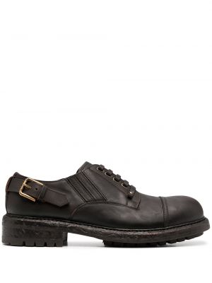 Pantofi derby cu șireturi din dantelă Dolce & Gabbana maro