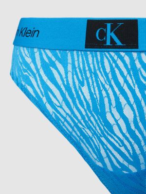 Stringi koronkowe Calvin Klein Underwear niebieskie