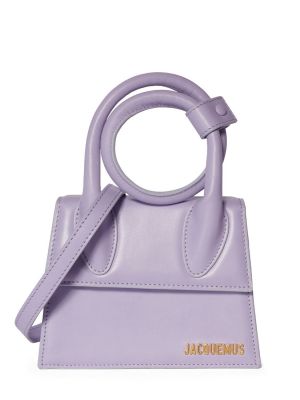 Leder shopper handtasche Jacquemus lila