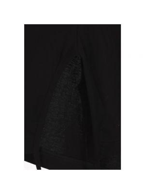 Blusa con cordones de algodón de tela jersey Yohji Yamamoto negro