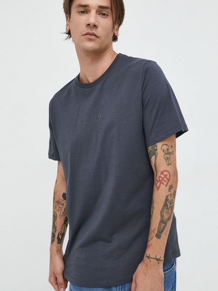 Памучна тениска с дълъг ръкав с апликация Cross Jeans сиво