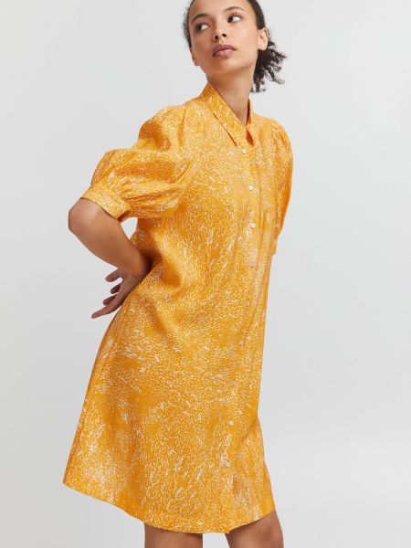 Košeľové šaty Ichi oranžová