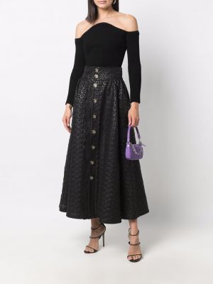 Kožená sukně Philipp Plein černé