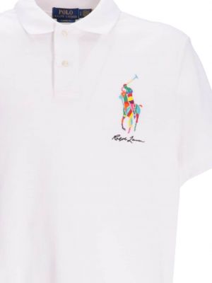 Raštuotas medvilninis flisas polo marškinėliai Polo Ralph Lauren