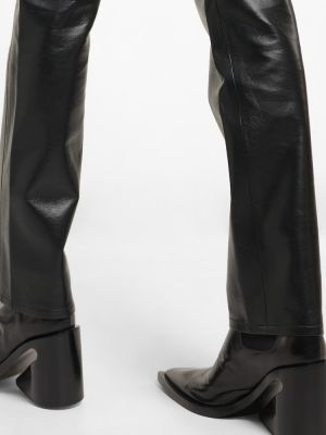 Kožené nohavice s vysokým pásom z ekologickej kože Agolde čierna